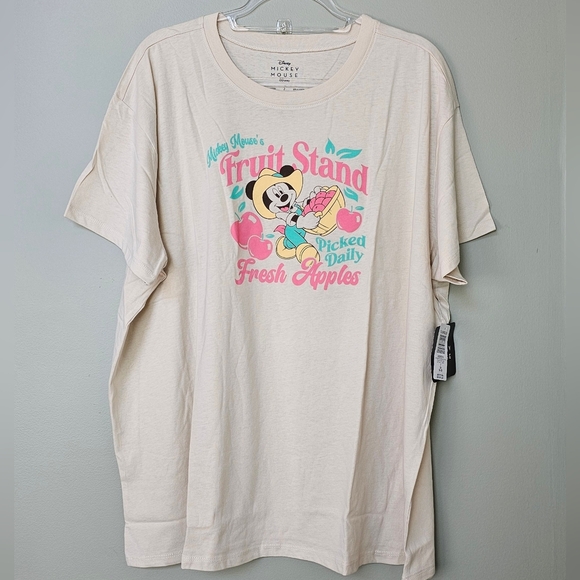 TORRID Women's Mickey Mouse Fruit Stand Tee in Desert Sandstone, 2X (18-20) - Picture 6 of 9